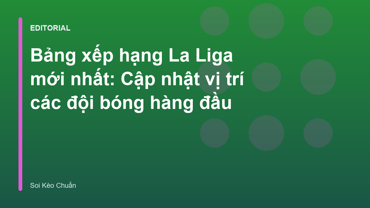 Bảng xếp hạng La Liga mới nhất